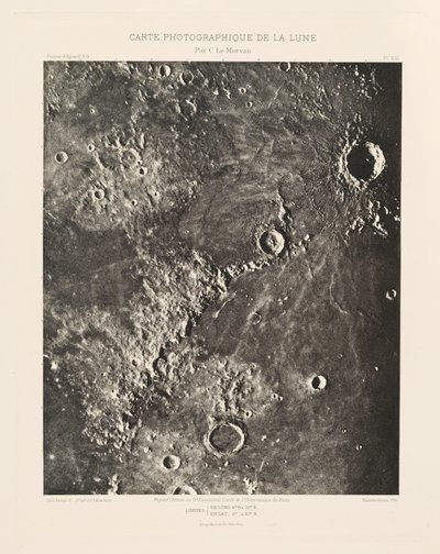Carta fotografica della Luna, lastra XIII, 6 febbraio da Charles le Morvan