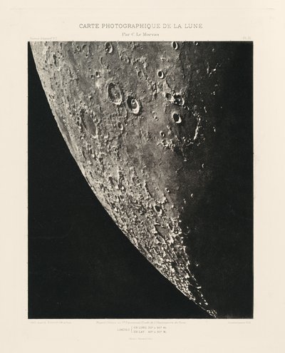 Carta fotografica della Luna, lastra XI,18 aprile da Charles le Morvan