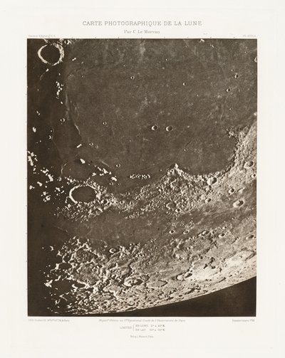 Carte photographique de la lune, planche XVIII.A (Carta fotografica della Luna, lastra XVIII.A),20 ottobre da Charles le Morvan