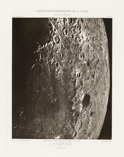 Carte photographique de la lune, planche XXI.A (Carta fotografica della Luna, tavola XXI.A),23 ottobre da Charles le Morvan