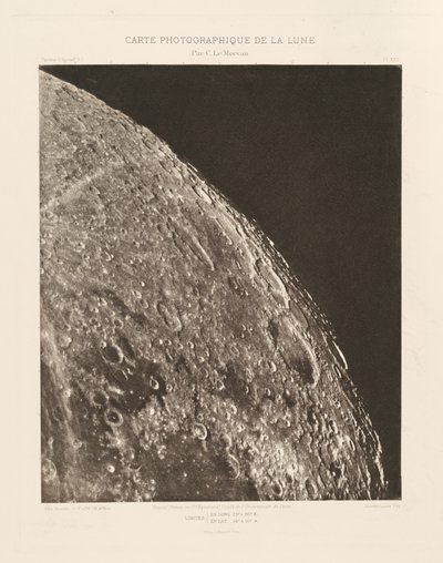 Carta fotografica della Luna, lastra XXII, 20 dicembre da Charles le Morvan
