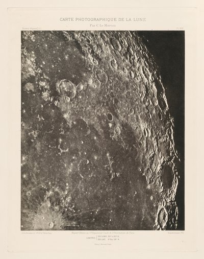 Carta fotografica della Luna, lastra XXI,20 dicembre da Charles le Morvan