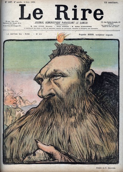 Auguste Rodin (1840-1917) scultore Augustus - Caricatura di Charles Leandre (1862-1934) in “Le Rire” del 4 giugno da Charles Leandre