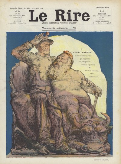 Caricatura di Henry Cheron, Sottosegretario di Stato francese per la Guerra. Illustrazione per Le Rire da Charles Leandre