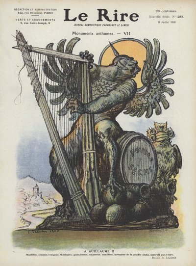 Caricatura del Kaiser Guglielmo II di Germania. Illustrazione per Le Rire da Charles Leandre