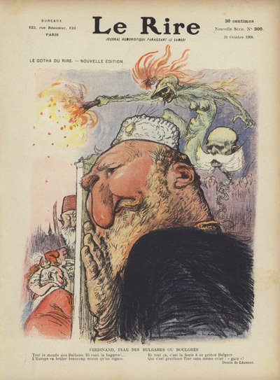 Caricatura dello Zar Ferdinando I di Bulgaria. Illustrazione per Le Rire da Charles Leandre