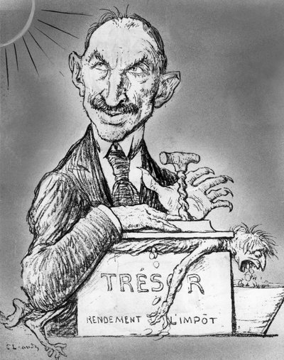 Vignetta di Charles Leandre del ministro delle finanze francese Charles de Lasteyrie pubblicata sul giornale Le Rire il 26 novembre da Charles Leandre