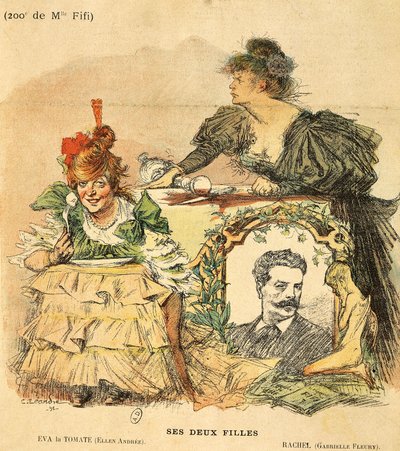 Cartone per la duecentesima replica di Mademoiselle Fifi, dalla novella di Guy de Maupassant da Charles Leandre
