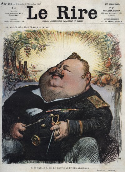 Carlo I Re del Portogallo (1863-1908) - Caricatura di Charles Leandre (1862-1934) in 