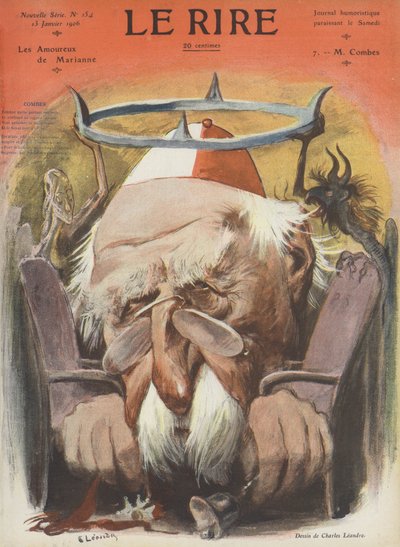 Emile Combes, politico francese. Illustrazione per Le Rire da Charles Leandre