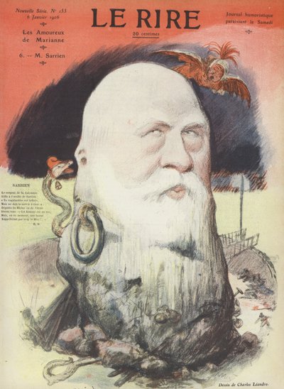 Ferdinand Sarrien, politico francese. Illustrazione per Le Rire da Charles Leandre