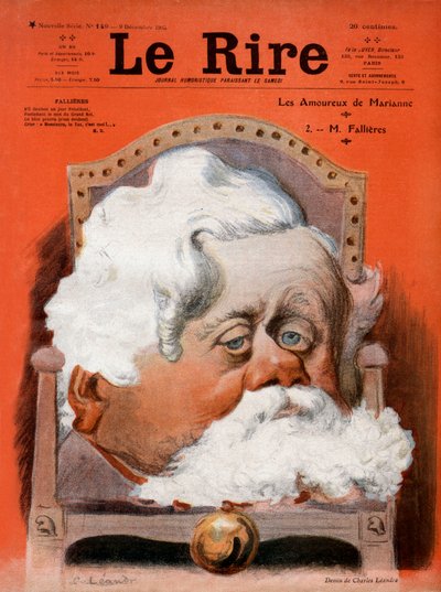 Prima pagina del giornale satirico francese "Le Rire" 9 dicembre da Charles Leandre