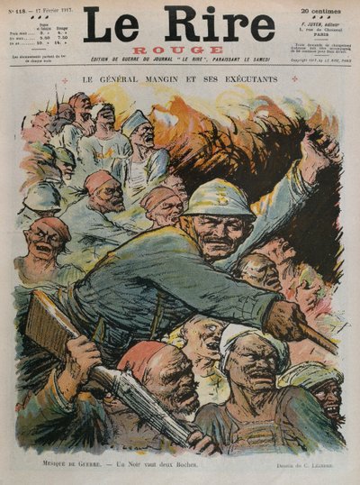 Generale Charles Mangin e i suoi subordinati, un nero vale quanto due Boches, illustrazione di copertina di 