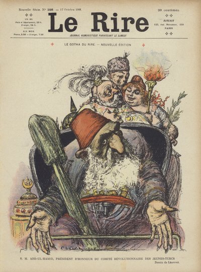 Sua Maestà Abdul Hamid, Presidente Onorario del Comitato Rivoluzionario dei Giovani Turchi. Illustrazione per Le Rire da Charles Leandre