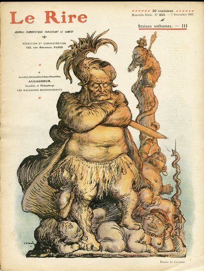 Illustrazione di Charles Leandre (1862-1934) per la copertina di Le Rire, 07/12/07 - Augagneur Victor (1855-1931) - Statuficazione da Charles Leandre