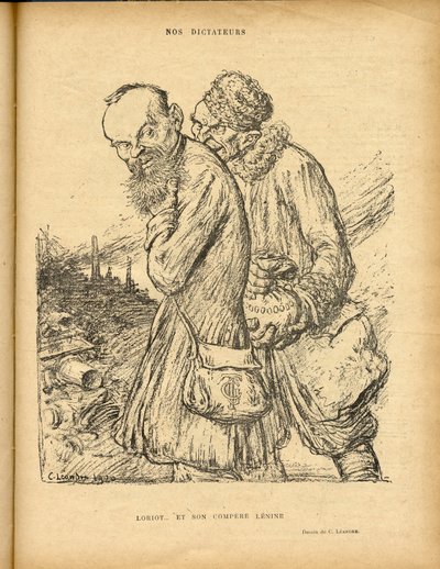 Illustrazione di Charles Leandre in Le Rire, 29/05/20 - Loriot e il suo compagno Lenin da Charles Leandre