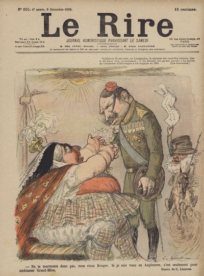 Kaiser Wilhelm II e Regina Vittoria, Illustrazione per Le Rire da Charles Leandre