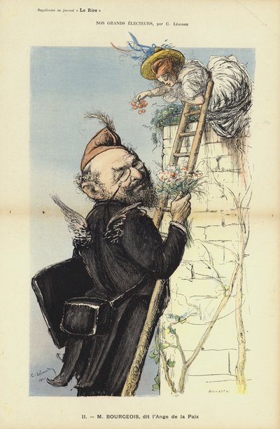 Leon Bourgeois, politico francese, illustrazione per Le Rire da Charles Leandre