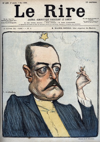 M. Waldeck-Rousseau futuro imperatore dei Moderati - Caricatura di Pierre Waldeck Rousseau (1846-1904) di Charles Leandre (1862-1934) in 