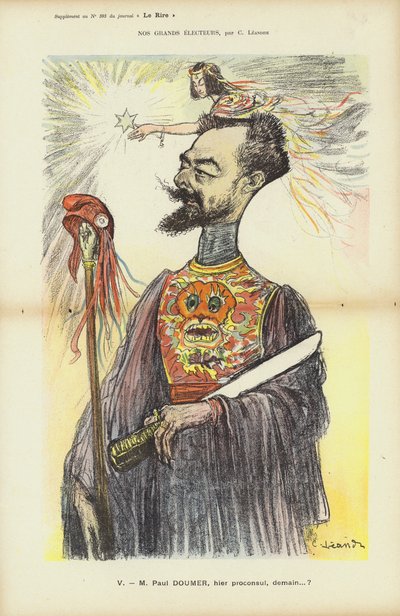 Paul Doumer, politico francese, illustrazione per Le Rire da Charles Leandre