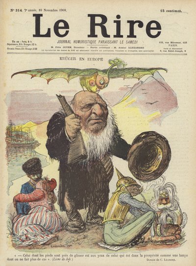 Paul Kruger, illustrazione per Le Rire da Charles Leandre