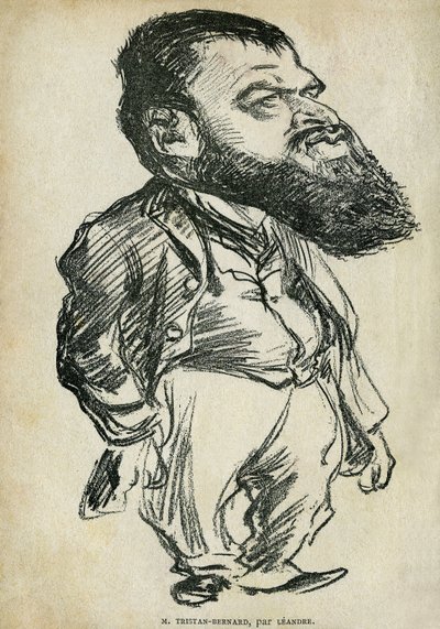 Ritratto di Bernard Paul detto Tristan-Bernard (1866-1947), scrittore e comico francese. Caricatura di Charles Leandre (1862-1934), in "Tales de Pantruche et d