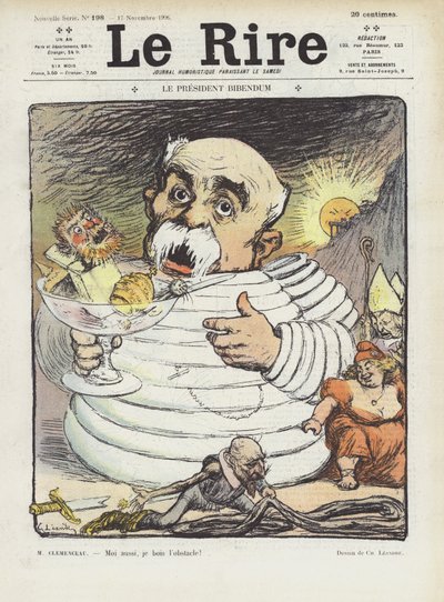 Presidente Bibendum. Illustrazione per Le Rire da Charles Leandre