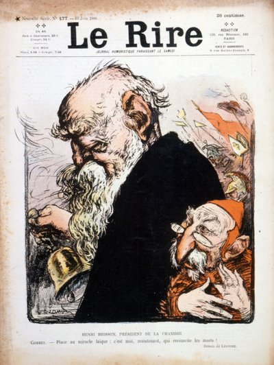 Illustrazione satirica di Eugene Henri Brisson copertina di Le Rire 1906 da Charles Leandre