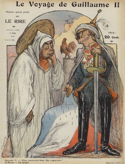 Il viaggio di Guglielmo II. Illustrazione per Le Rire da Charles Leandre
