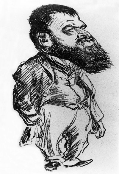 Tristan Bernard (1866-1947) romanziere e drammaturgo francese, caricatura di Charles Leandre da Charles Leandre