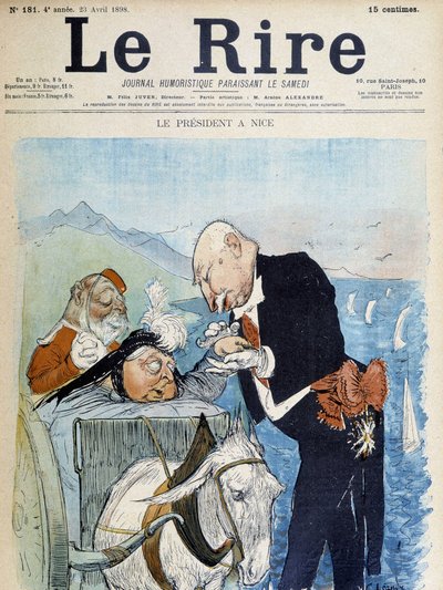 Victoria e Félix Faure a Nizza - di Léandre, in "Le Rire" del 23/04/1898 da Charles Leandre