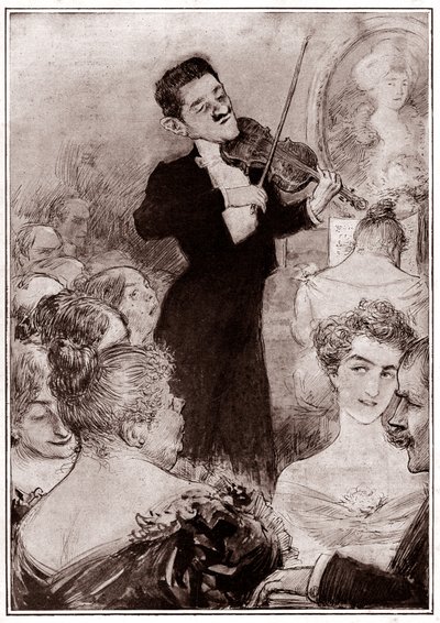 Violinista che suona a un incontro sociale da Charles Leandre