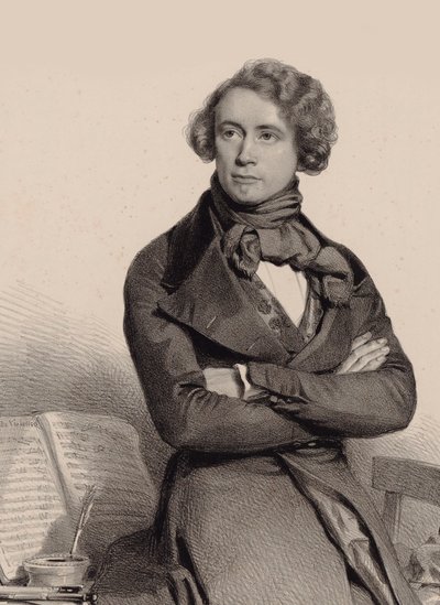 Ritratto del violoncellista e compositore Adrien-François Servais 1807-1866, 1838 da Charles Louis Baugniet