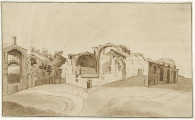 Veduta delle Terme di Diocleziano a Roma da Charles Louis Clerisseau