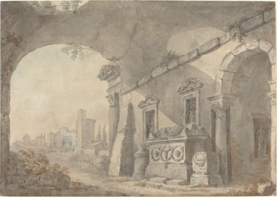Rovine romane con un sepolcro da Charles Louis Clerisseau