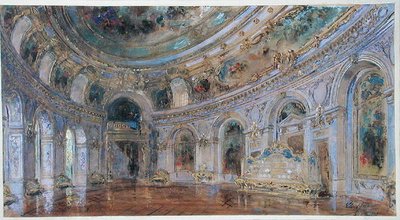 Sala dei banchetti al Palazzo Reale di Laeken, c.1910 da Charles Louis Girault