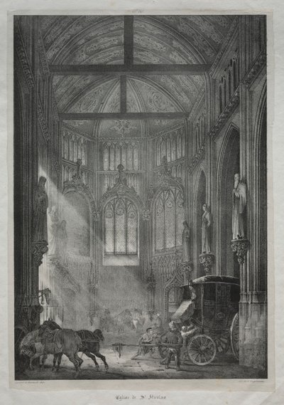 Chiesa di San Nicola, Rouen, 1823 da Charles Louis Lesaint