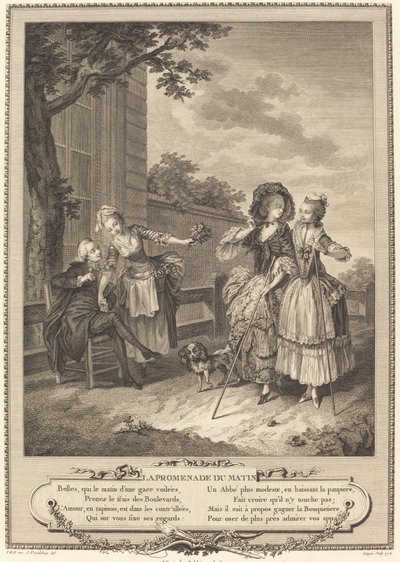 La passeggiata mattutina da Charles Louis Lingée after Sigmund Freudenberger