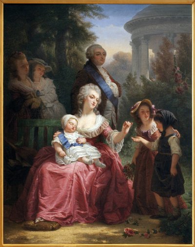 La famiglia reale francese a Trianon da Charles Louis Lucien Muller