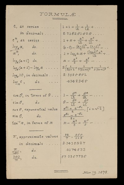 Formule, Oxford da Charles Lutwidge Dodgson