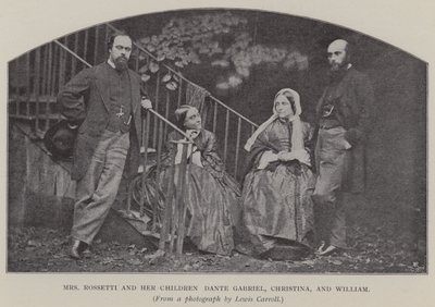 Mrs Rossetti e i suoi figli Dante Gabriel, Christina e William da Charles Lutwidge Dodgson