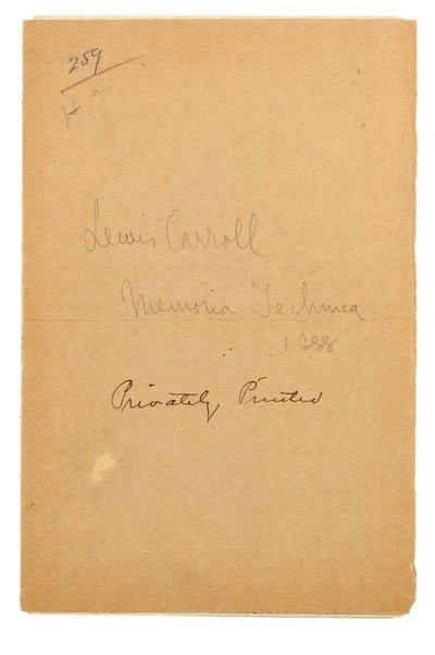 Pagina del titolo di Memoria Technica, Oxford da Charles Lutwidge Dodgson