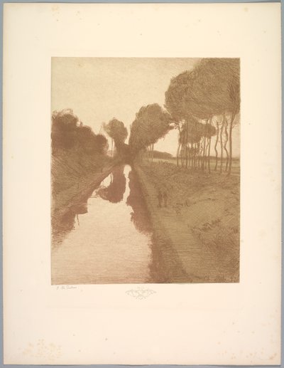 Serie di paesaggi: Paesaggio, Tavola 3, Remarque, Pipistrello da Charles Marie Dulac