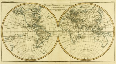 Mappa del mondo in due emisferi, da 