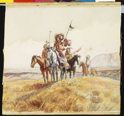 Gruppo di guerra indiano, 1902 da Charles Marion Russell