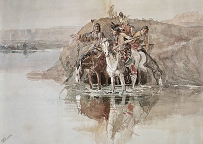 Gruppo di guerra dei nativi americani da Charles Marion Russell