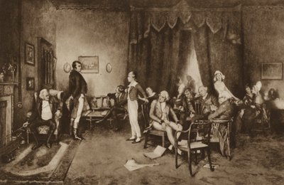 Incontro tra Robert Burns e Sir Walter Scott, Edimburgo da Charles Martin (after) Hardie