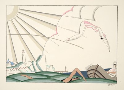 Bain de Mer, da Sports & Divertissements, pub. 1914 da Charles Martin
