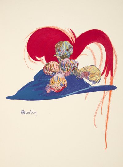 Design per un Cappello, da La Mode en mil neuf cent douze. chez Marcelle Demay, pub. 1912 da Charles Martin