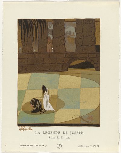 Gazette du Bon Ton, 1914 - No. 7: La leggenda di Giuseppe / Scena del II atto da Charles Martin